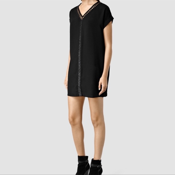 All Saints Black Sheath Sabie Dress - Picture 2 of 10